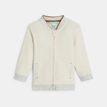 جاكيت بسحاب من طراز دب تيدي، مصنوع من الصوف الناعم، باللون الأبيض الكريمي، للأطفال الصغار